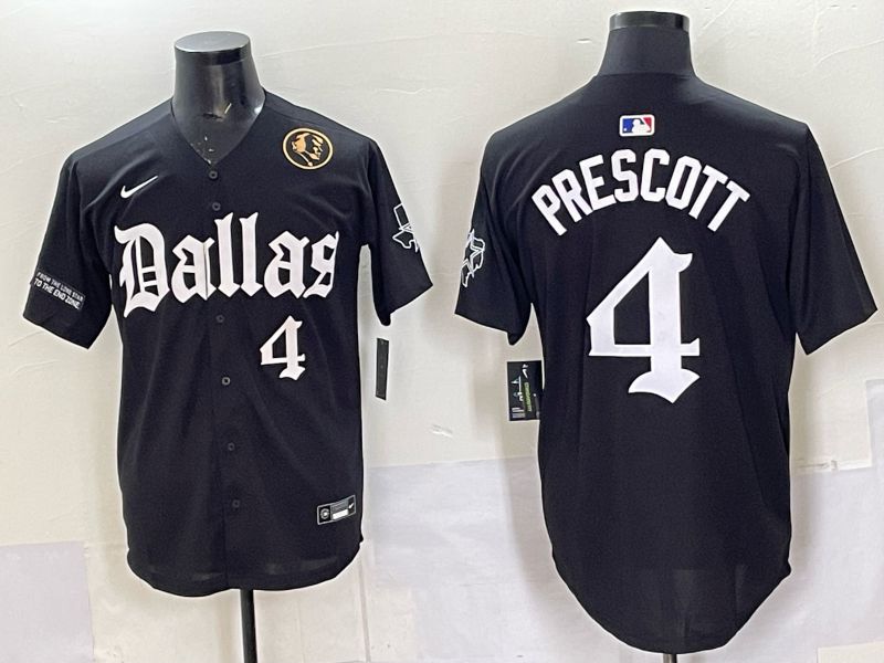 Men 2025 Nike Dallas Cowboys #4 Prescott Black 5th generation Joint Name Limited NFL Jersey 010->dallas cowboys->NFL Jersey